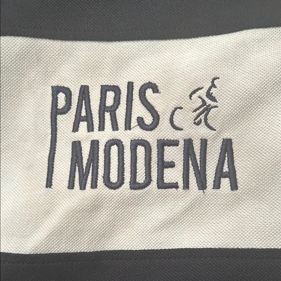 Black and White Polo Shirt with Horizontal Stripe - Picture 7 of 7